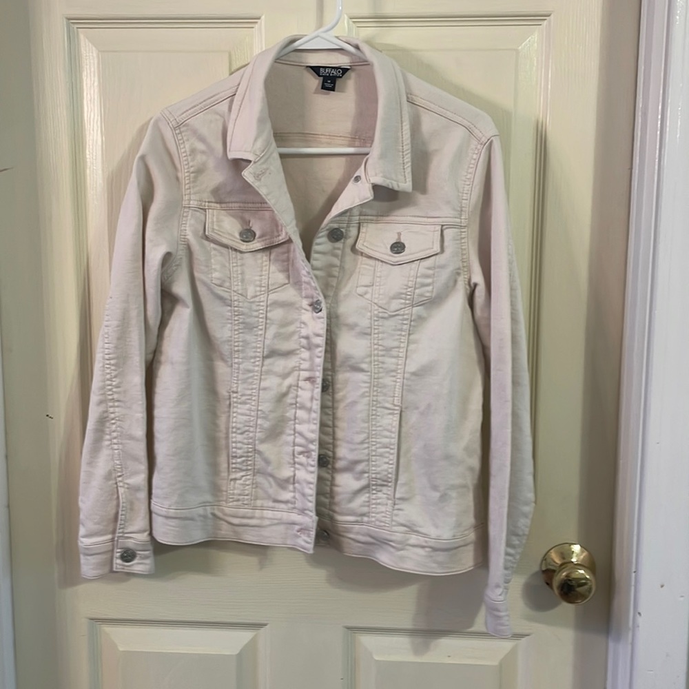 LIGHT PINK stretch denim jacket